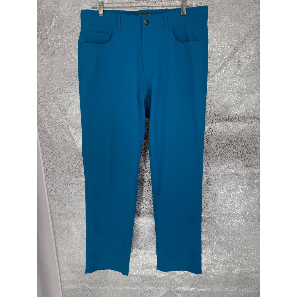 Peter Millar Wicking Performance Pants 34x30 Teal… - image 1